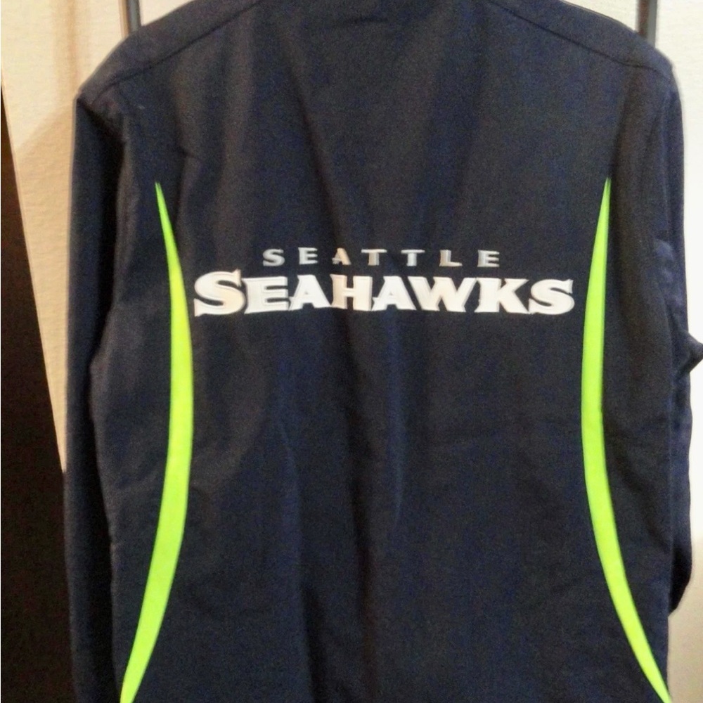 NFL Seattle Seahawks Navy Jacket with Neon Green Accents
